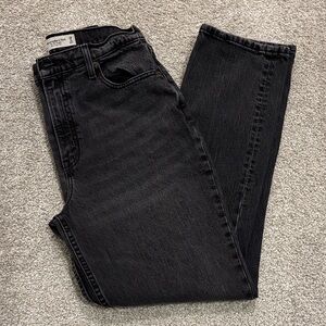 Abercrombie & Fitch curve love 90s straight ultra high rise black Jeans